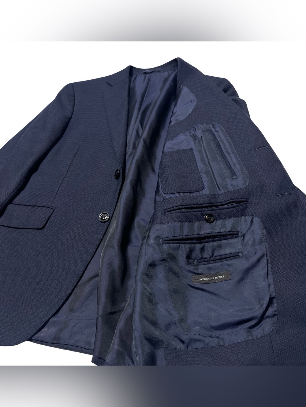 Ermenegildo Zegna 10 Pocket Jacket High Performance 100% Wool Navy Blue US 40 C